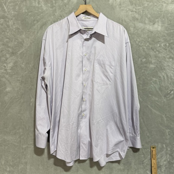 Pronto Uomo Dress Shirt Non Iron Men's 18 34/35 Light Purple Button Down Classic - Picture 1 of 7